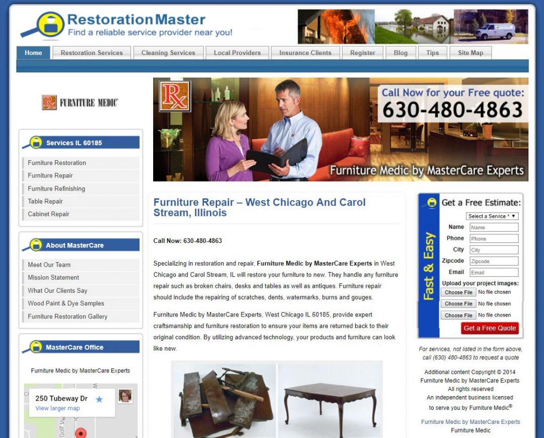 Furniture Medic by MasterCare design, SEO, Lead Generation Case Study