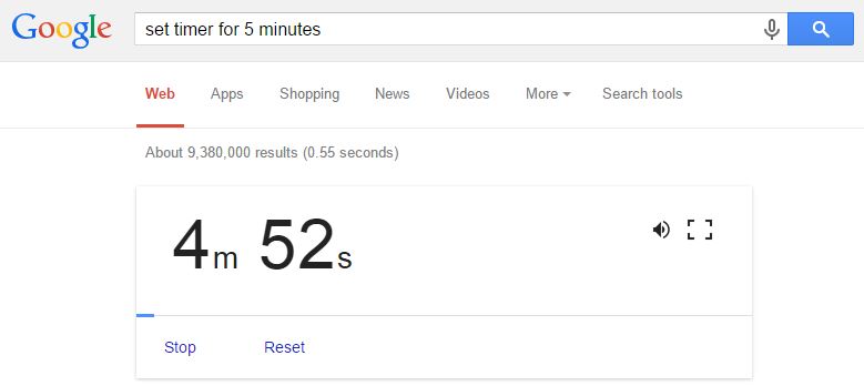 Google set timer tip