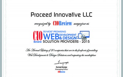 Proceed Innovative was Recently Named to CIOReview Magazine’s List of the 20 Most Promising Web Development and Design Solution Providers in 2015
