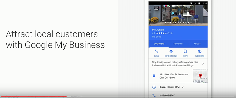 Google My Business listing
