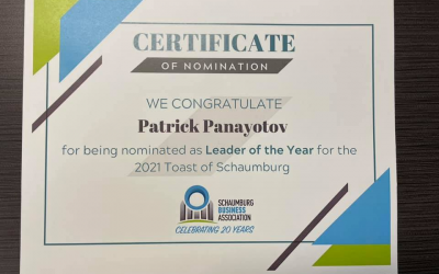 Patrick Panayotov Nominated as Leader of the Year for the 2021 Toast of Schaumburg