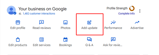 Google business insights screen