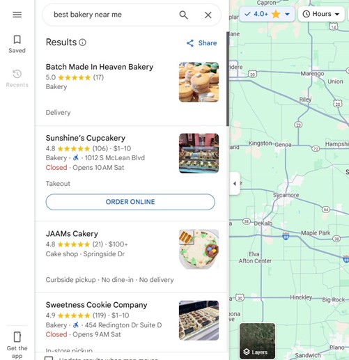 Google map search