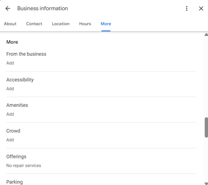 add information in GBP
